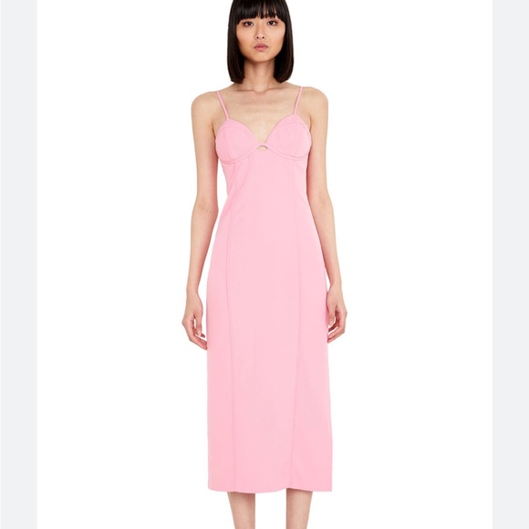 bardot tailored midi dress pink sorbet - Picture 2 of 5